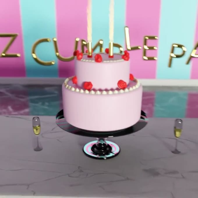 Make a custom 3d cake video for birthday or anniversary by Zennedy | Fiverr