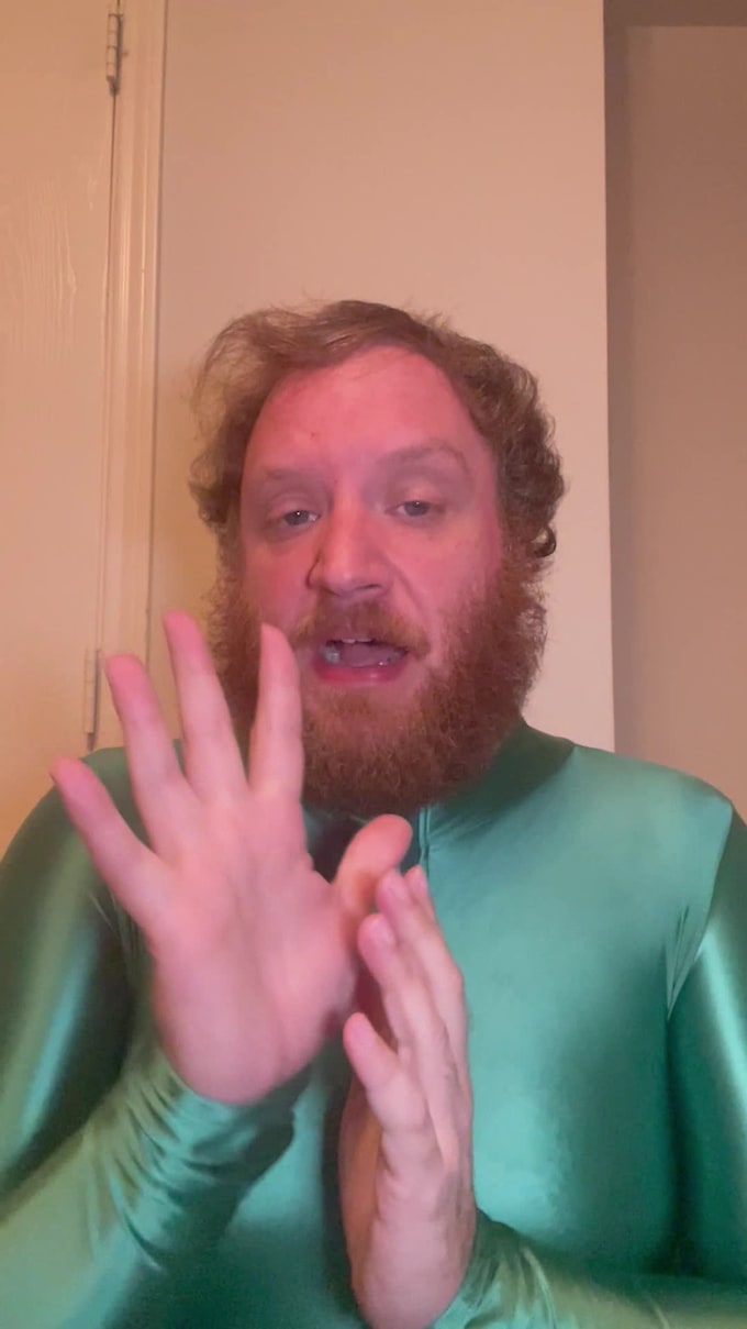 record a short video with a greeting, upbeat comment in my bodysuit