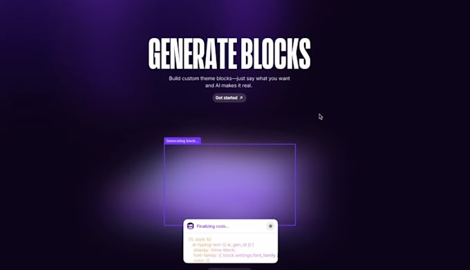 upgrade the shopify theme to generate theme blocks using ai