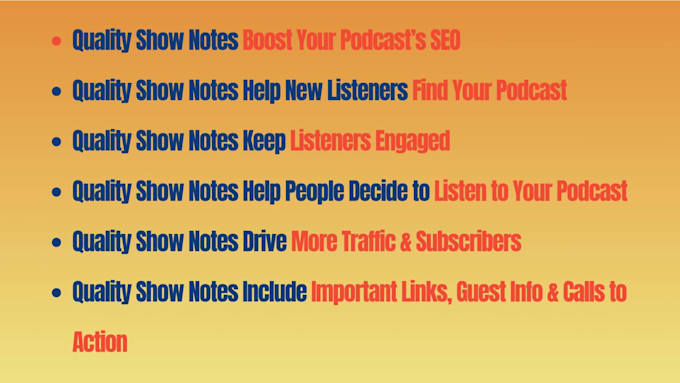 write amazing podcast show notes, blog posts and summaries for your podcast