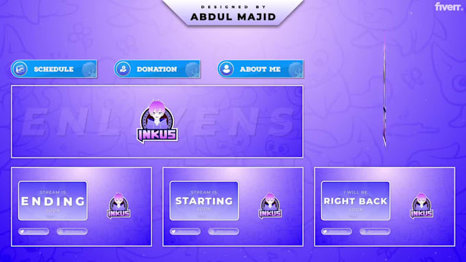 do custom twitch or kick stream gaming and vtuber overlay