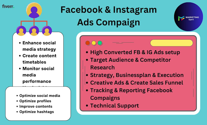 setup facebook and instagram marketing ads campaigns