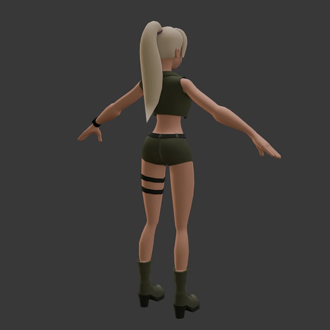 create a 3d character model for a game using blender