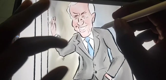 create professional editorial and political cartoon
