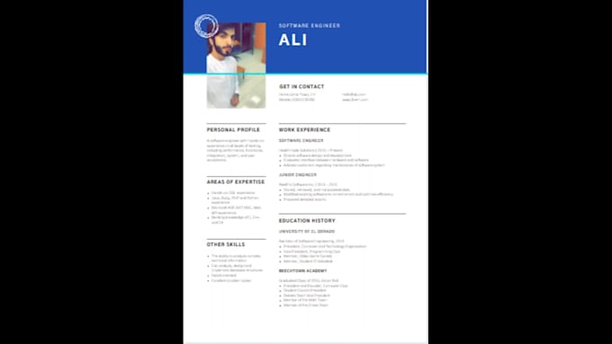 design simple and modern cv, resume