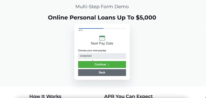 create a multi step HTML wordpress form