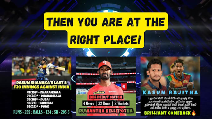 create cricket posts, match posters and cricket videos