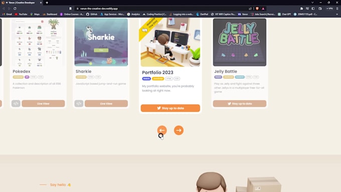 create 3d personal portfolio websites, business website