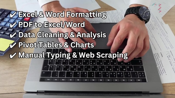 accurate excel and word data entry, formatting and analysis services