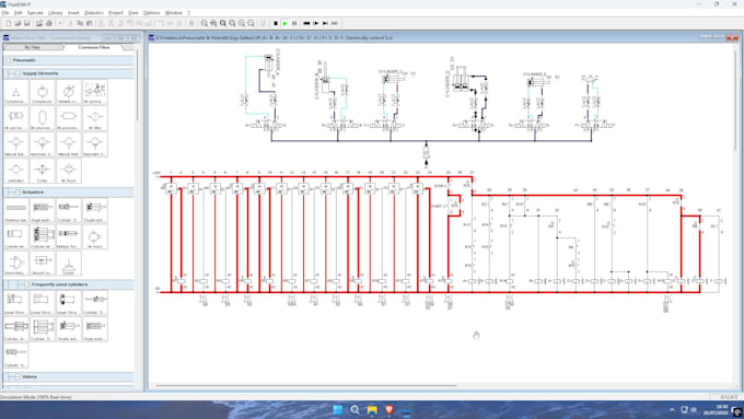 make your pneumatic and hydraulic circuit diagram