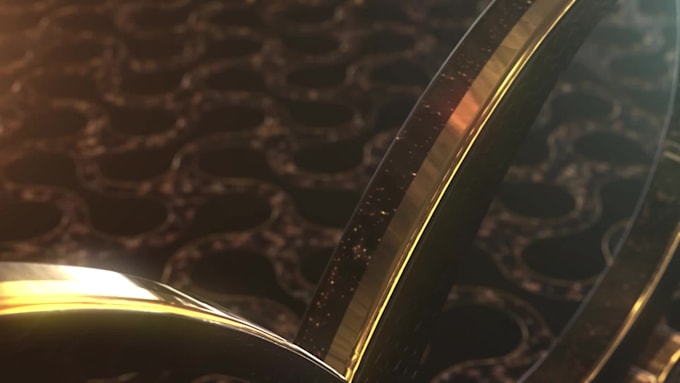 create gold particles 3d logo intro video