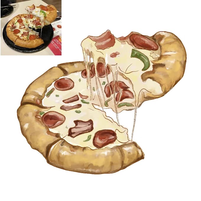 do aesthetic watercolor illustration for your menu book