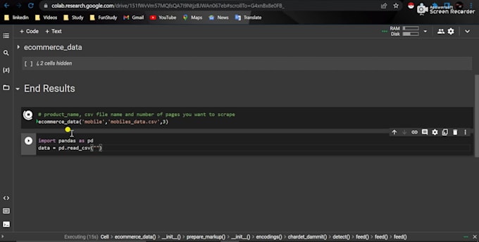 perform web scraping data mining using python