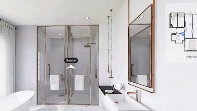 render 360 virtual panorama of interior apartment, house