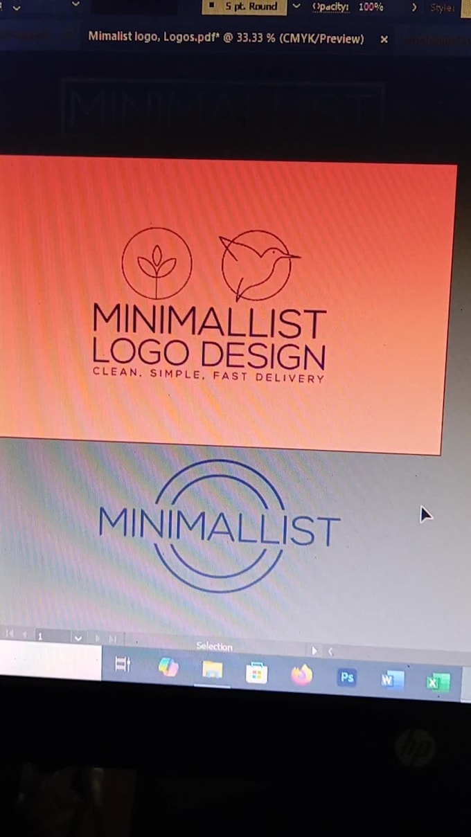 design a clean minimalist logo with branding touch