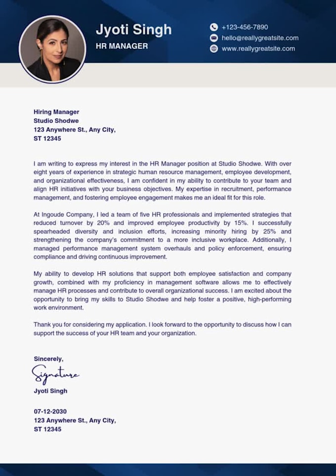 Write an ats friendly job application letter cover letter by ...