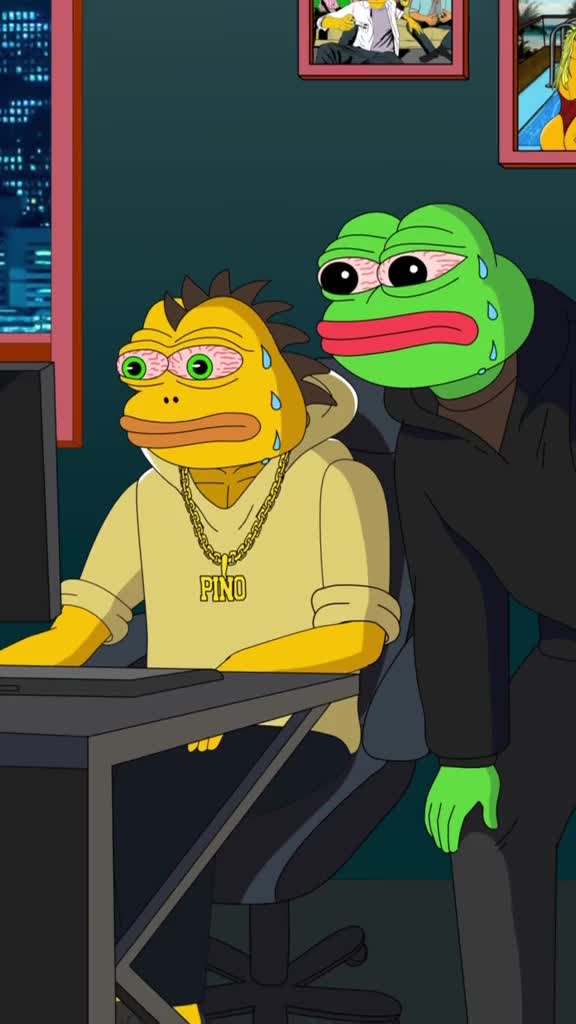 create 2d meme coin animation, solana meme token, funny animation for crypto art
