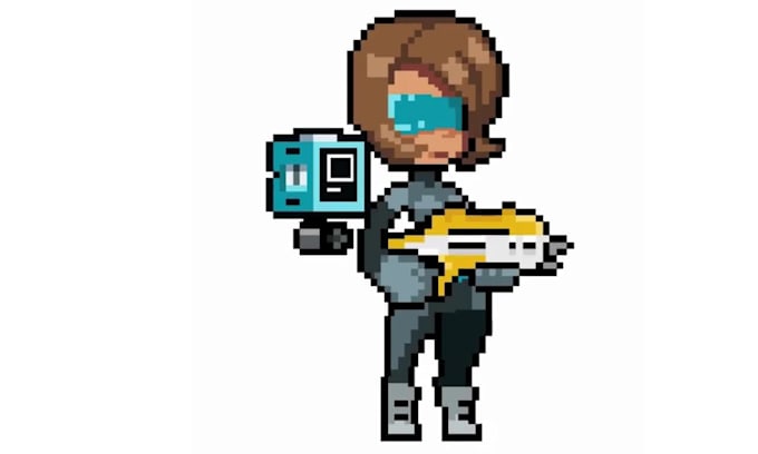 create 2d pixel art sprites, pixel art characters and animations