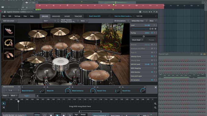 program realistic drums for your punk, rock or metal track
