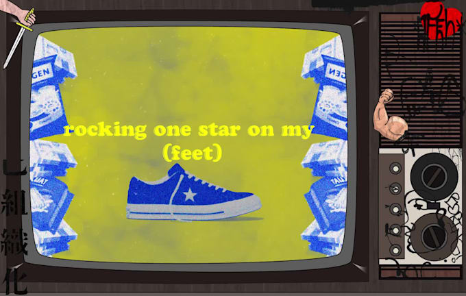 create a colorful 2d animated lyric video