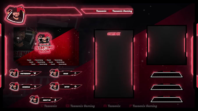 design twitch stream overlay, logo and all graphics stuff