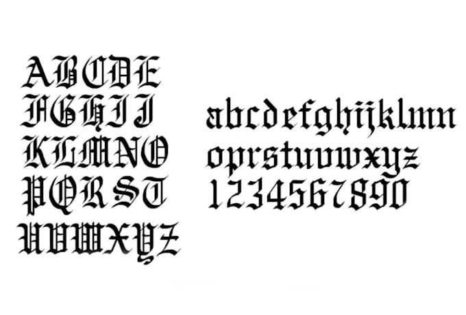 design your calligraphy in old english logo