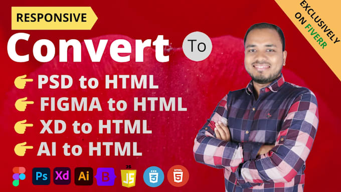 convert xd to html figma to html psd to html css responsive