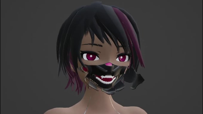 An anime 3d vtuber or vchat model using vroid and blender by Micholen ...