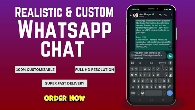 make or redesign realistic and custom whatsapp chat or conversation