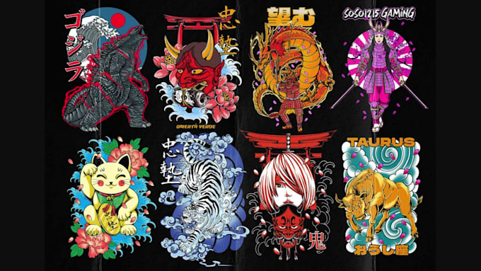 create stunning japanese style tattoo t shirt design
