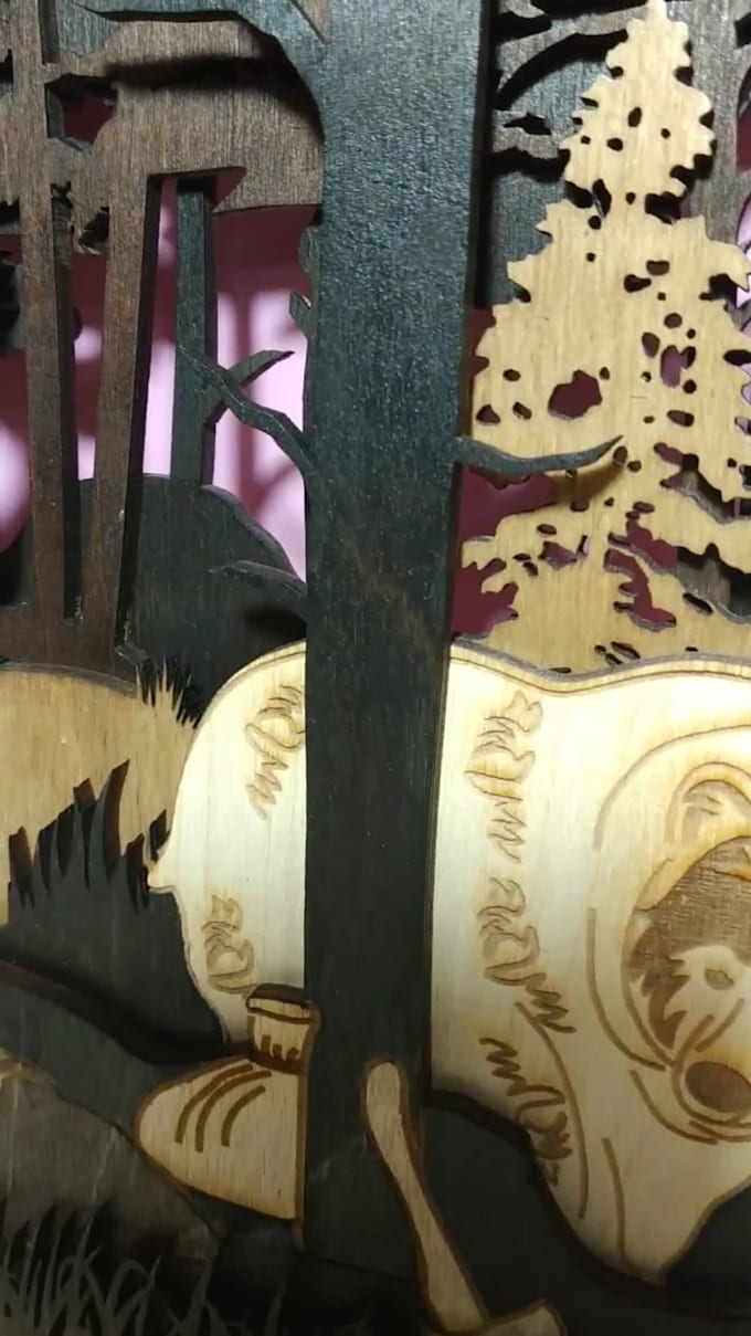 make a laser cutting file for any multi level wall art
