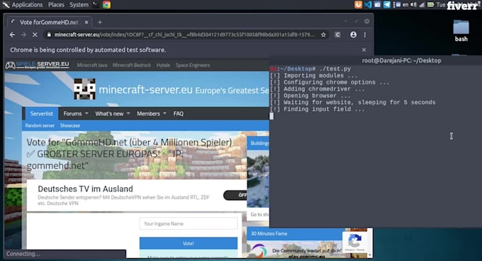 Make selenium bot in python by Georgejsp | Fiverr
