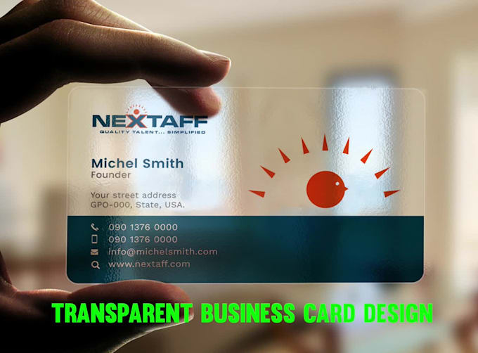 design transparent business card within 12 hours