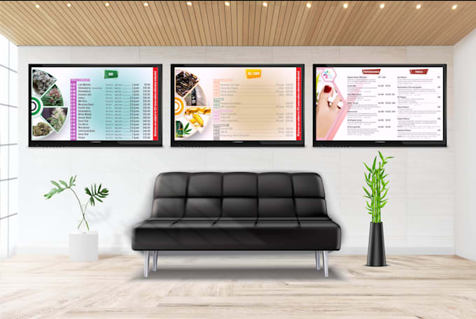 create modern menu board TV menu or digital menu design