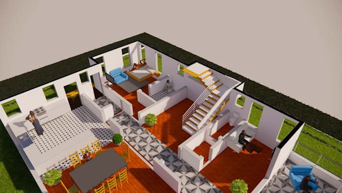 professionally create 2d an 3d architectural floor plans