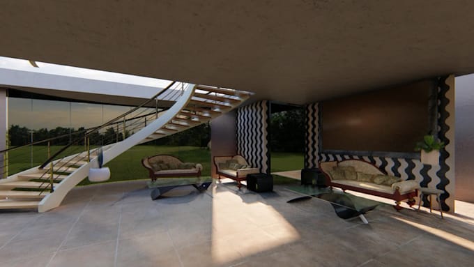 make exterior and interior design rendering 3d animation