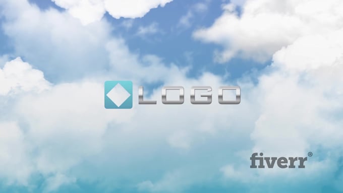 do jet plane fly through sky clouds logo reveal intro opener