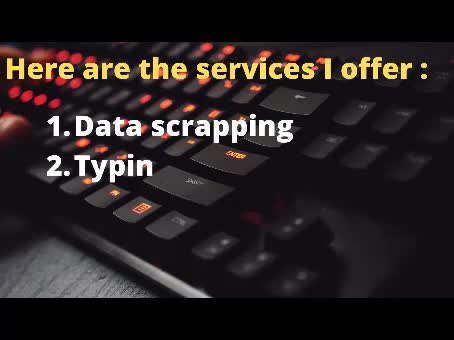 data entry ,web research ,copy past , typing work