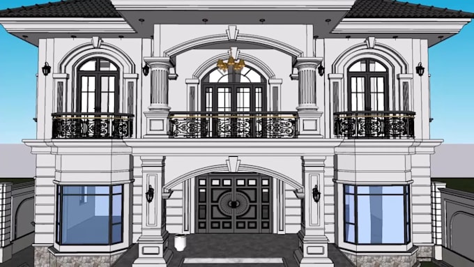 create a professional sketchup 3d model, interior and exterior design