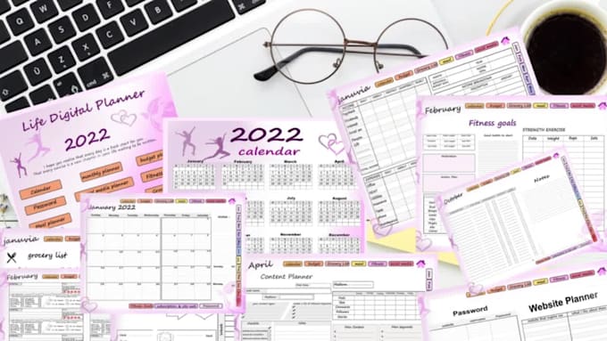 design a high quality digital planner for your etsy shop