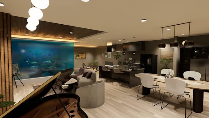 interior designer and 3d modeling furniture