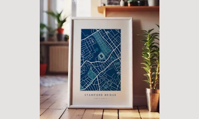design printable city map wall art poster, stadium map poster, region wall map