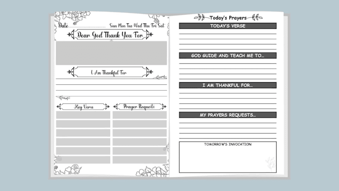 design prayer journal interior
