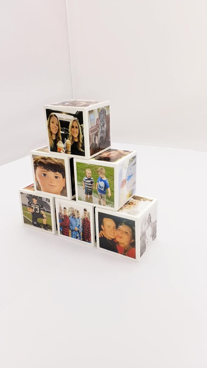 personalized photo block pyramid great gift