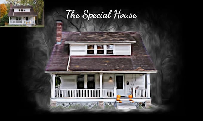 create realistic house and building in digital oil painting