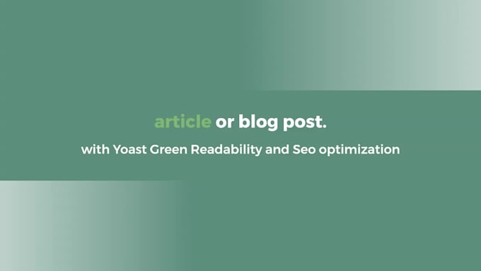 write high quality seo optimized blog post or article