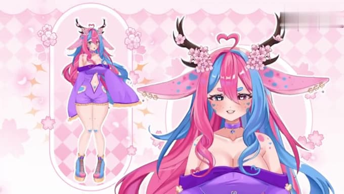 design live2d vtuber model, 2d vtuber model, live2d rigging, vtuber character