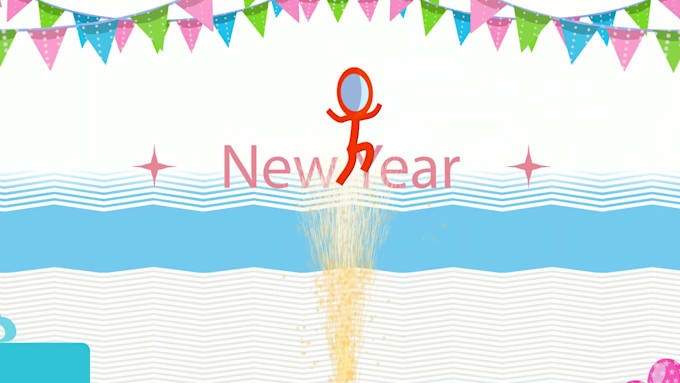 create a happy new year logo
