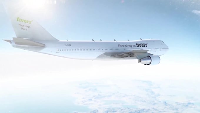 add your logo or text on a flying boeing plane
