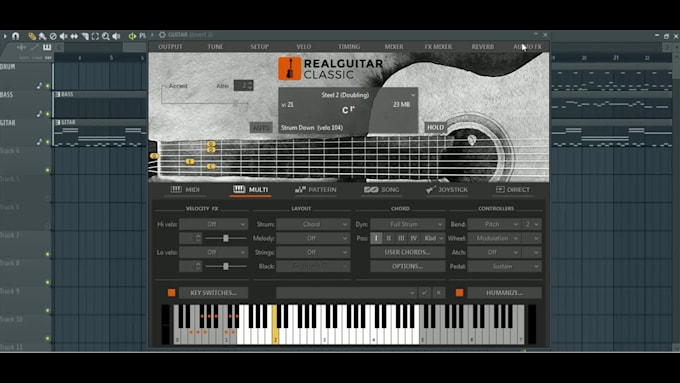 create realistic acoustic strumming for your songs
